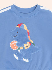 Huxbaby BALLER DINO SPORTY STRIPE SWEATSHIRT