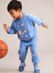 Huxbaby BALLER DINO SPORTY STRIPE SWEATSHIRT