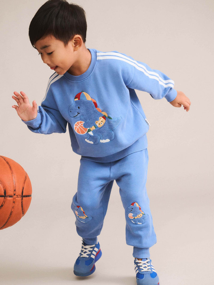 Huxbaby BALLER DINO SPORTY STRIPE SWEATSHIRT