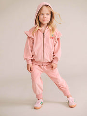Huxbaby CHERRY EMB VELOUR ZIP HOODIE