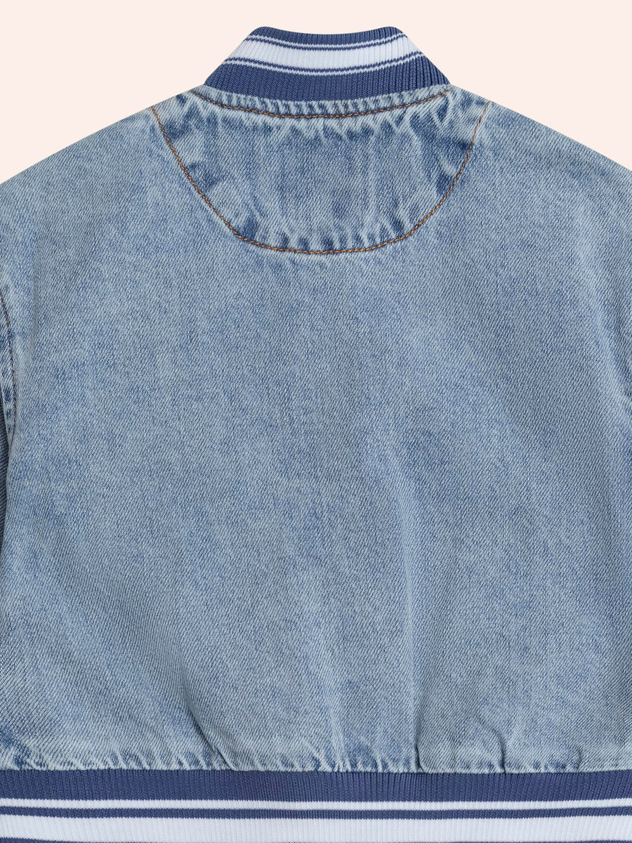Huxbaby Dreamy Denim Varsity Bomber