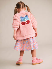 Huxbaby CHERRY BOW FURRY JACKET