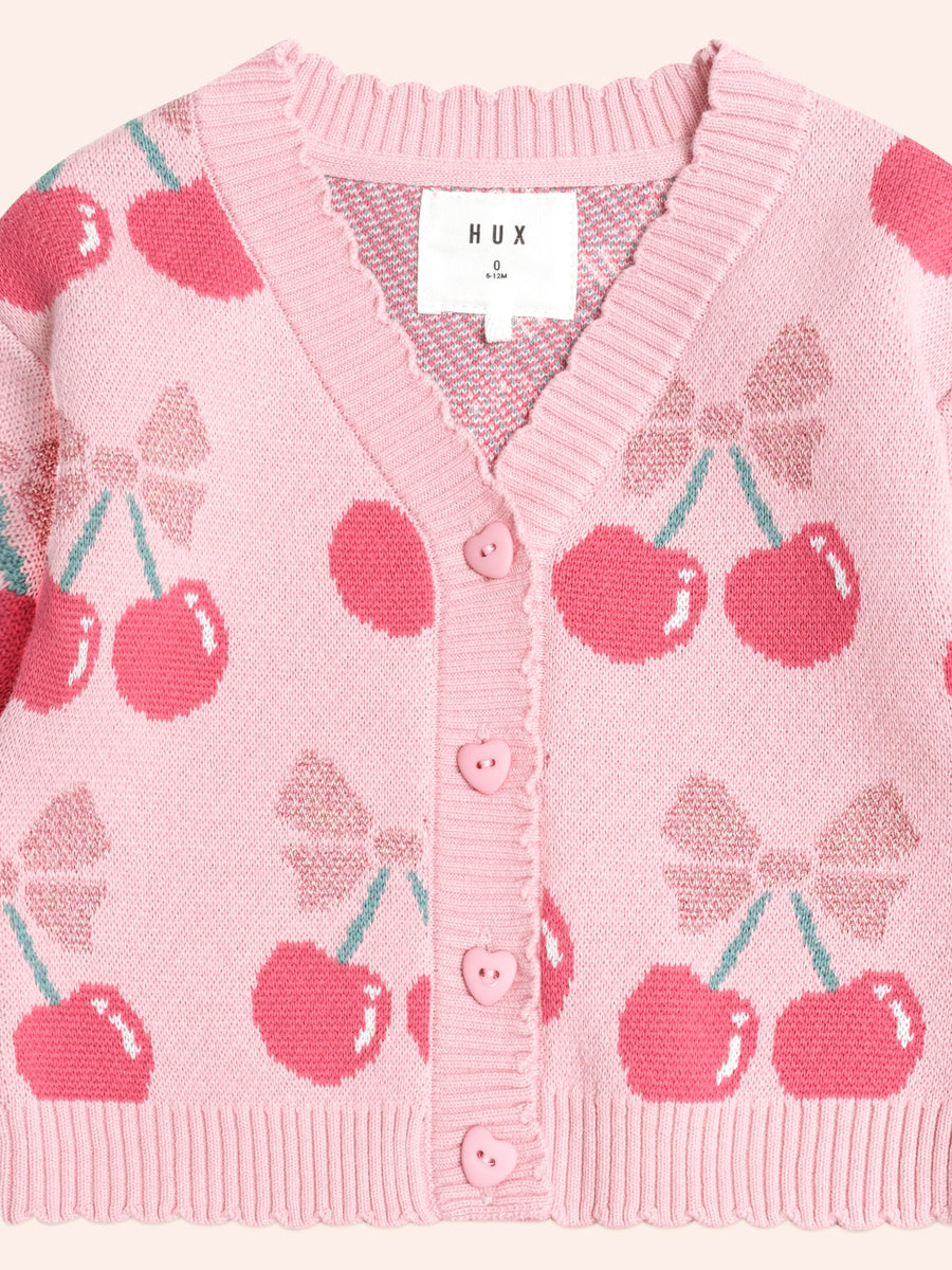 Huxbaby Cherry Pie Scalloped Knit Cardi