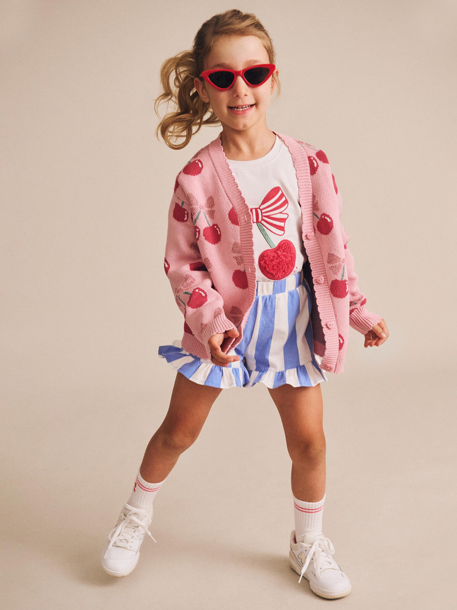 Huxbaby Cherry Pie Scalloped Knit Cardi