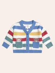 Huxbaby Peekaboo Hux Stripe Knit Cardi