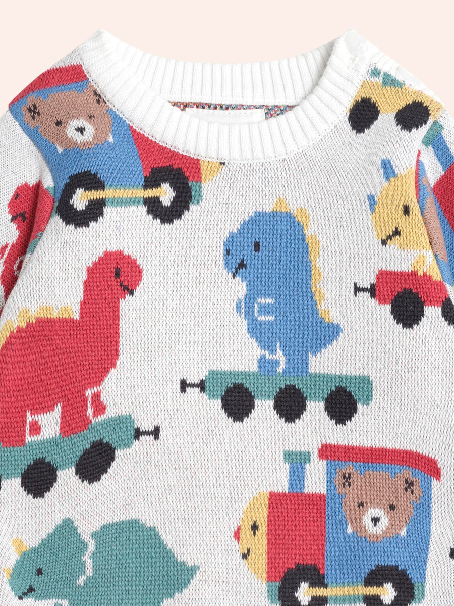Huxbaby Dino Train Knit Pullover