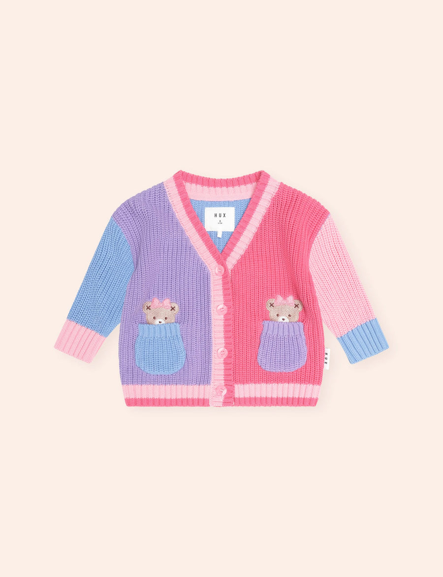 Huxbaby COLOUR BLOCK PEEKABOO HUXETTE CARDI