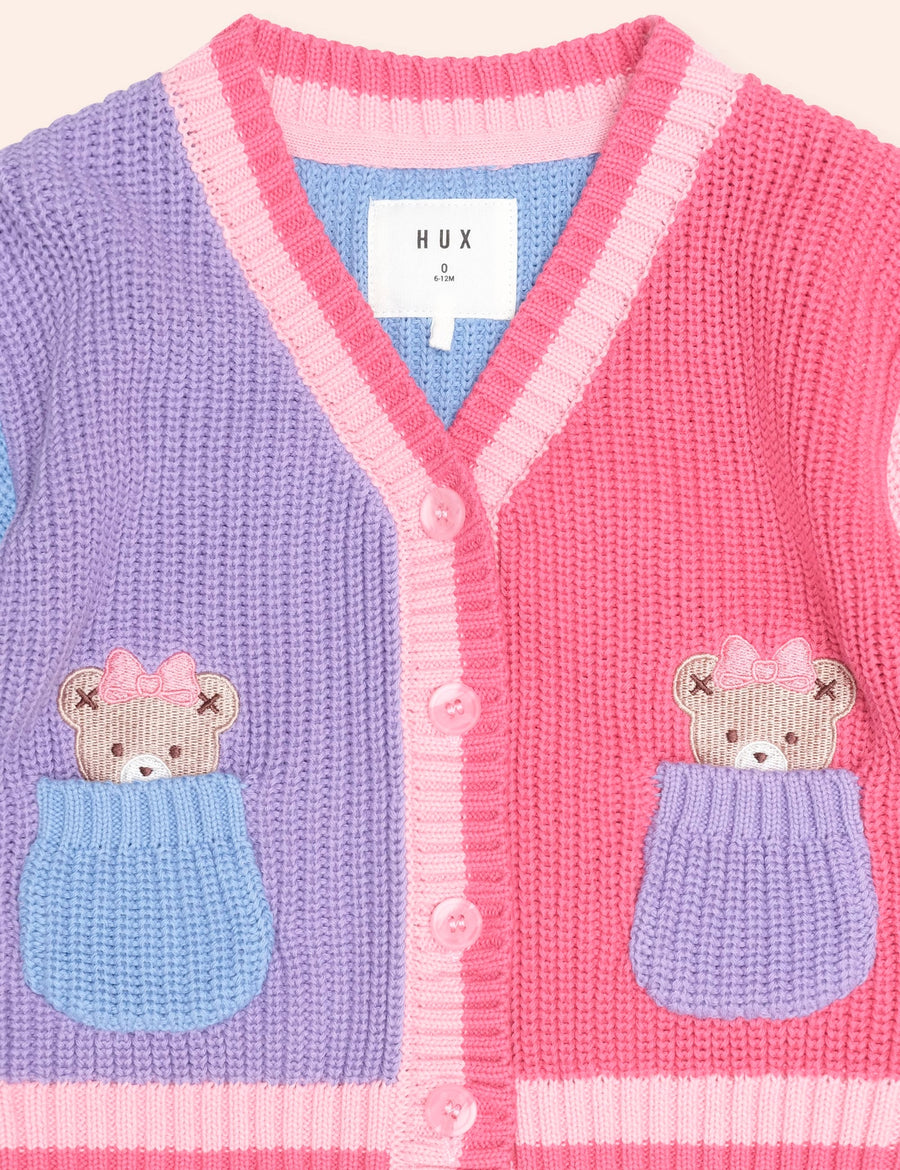 Huxbaby COLOUR BLOCK PEEKABOO HUXETTE CARDI