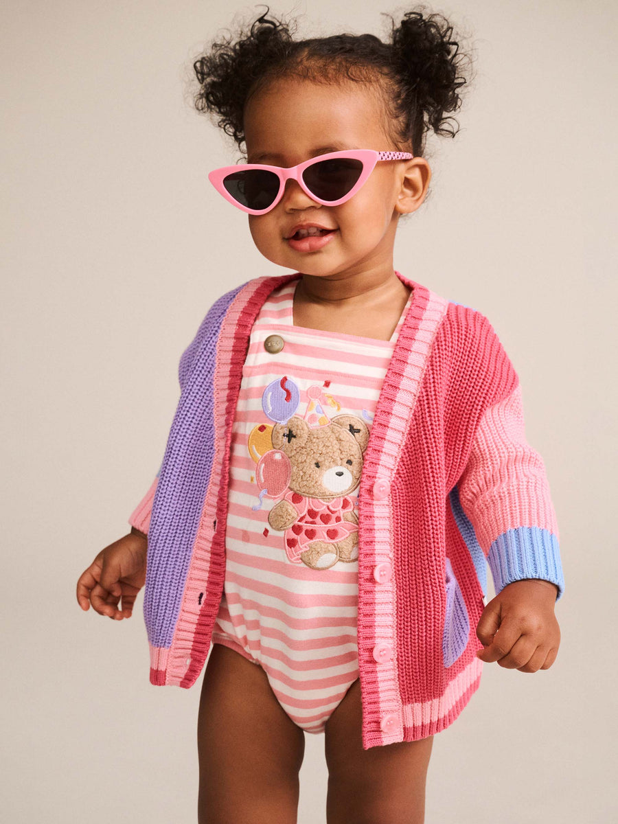 Huxbaby COLOUR BLOCK PEEKABOO HUXETTE CARDI