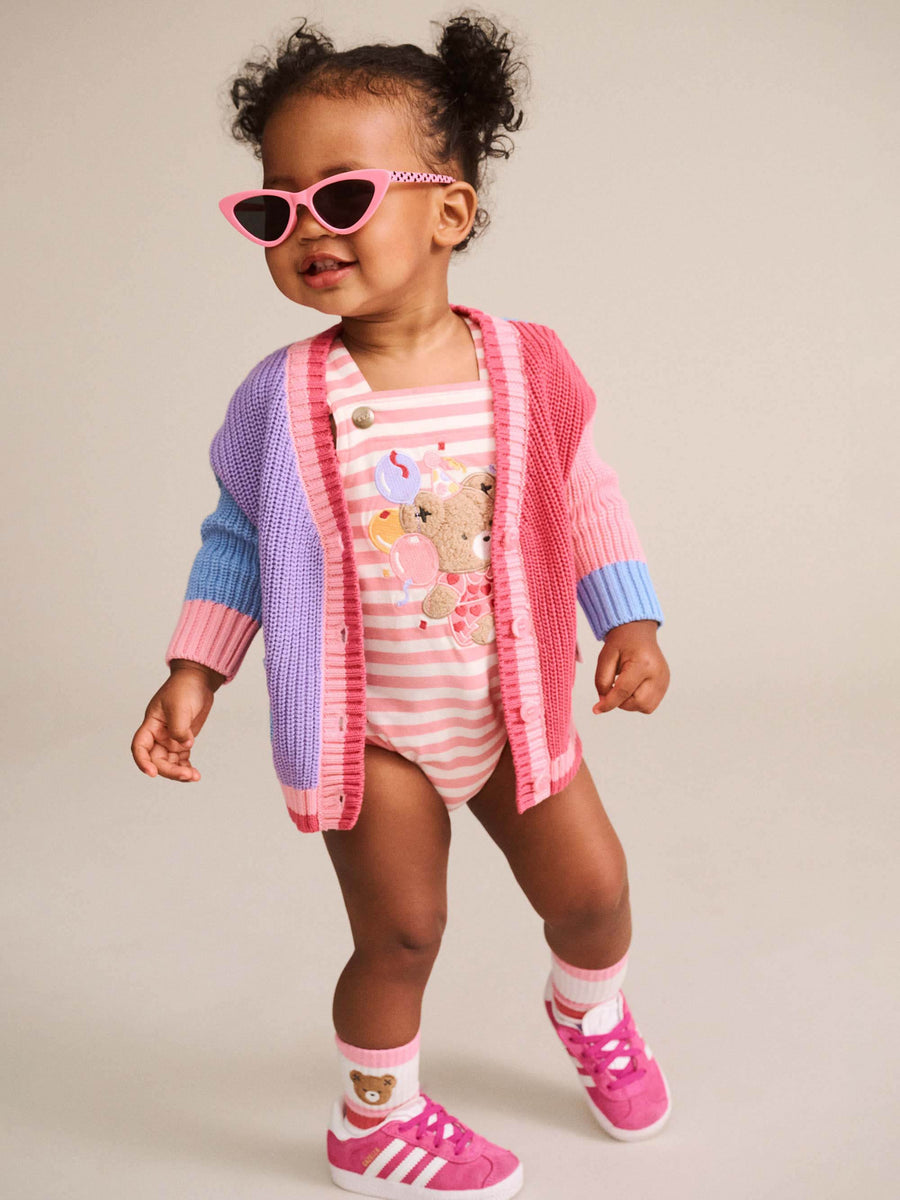 Huxbaby COLOUR BLOCK PEEKABOO HUXETTE CARDI