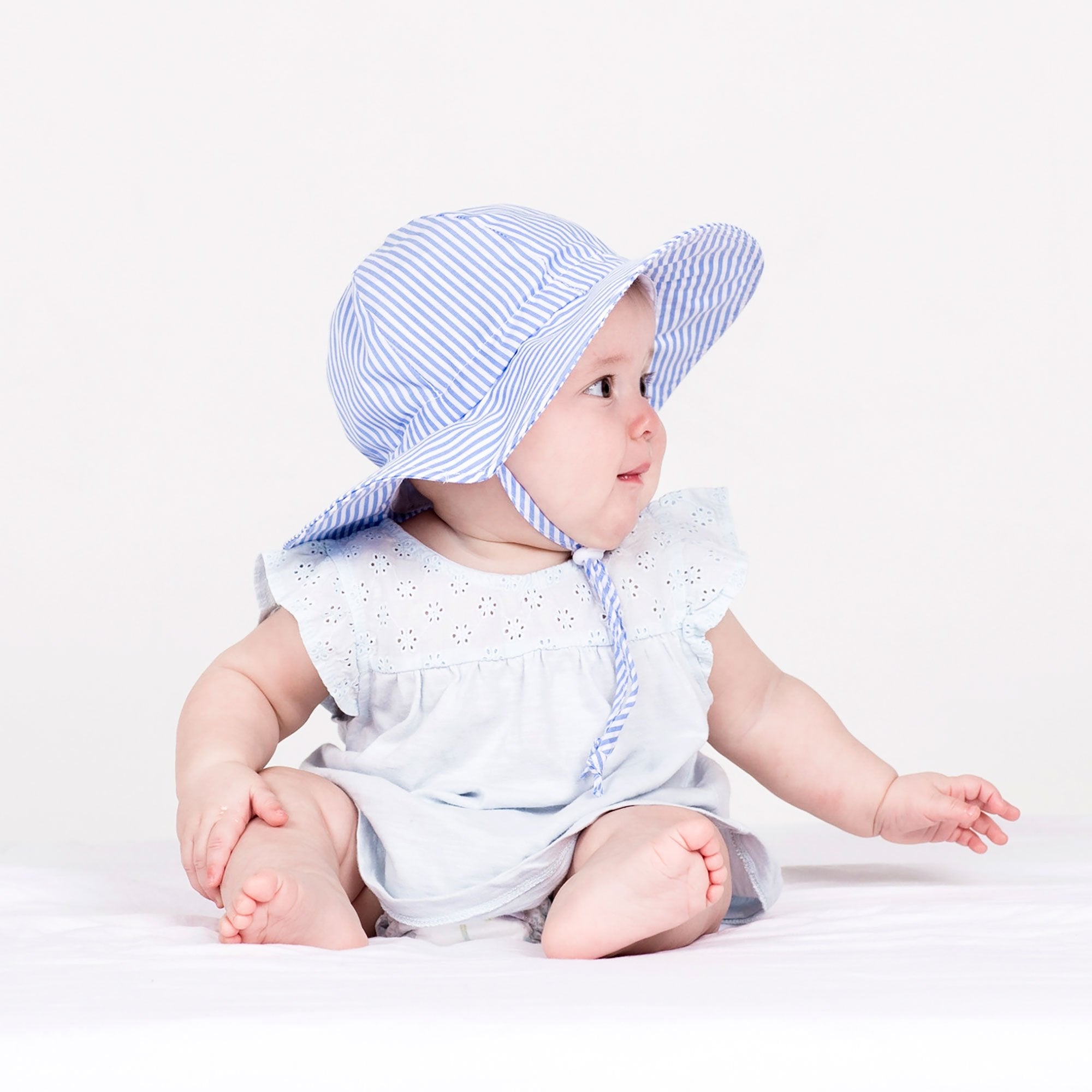 Jan & Jul Blue Stripes | Cotton Floppy Hat