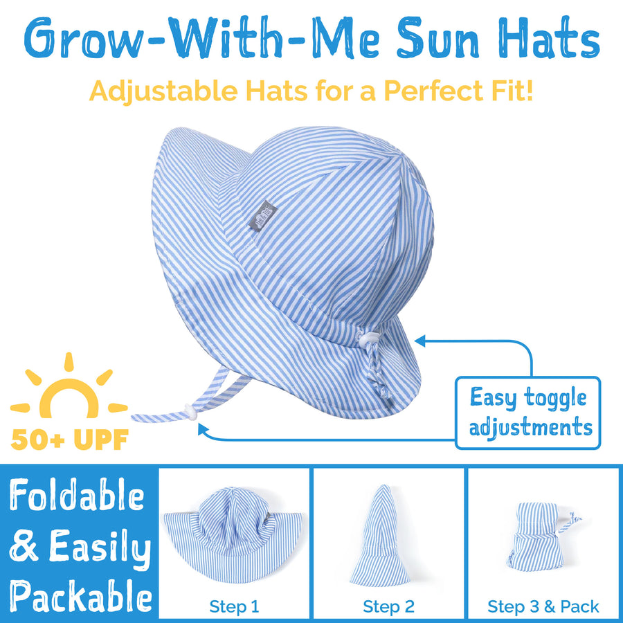 Jan & Jul Blue Stripes | Cotton Floppy Hat