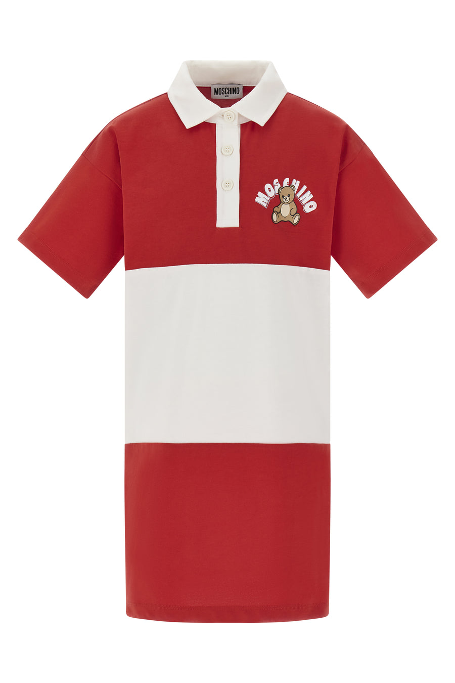 Moschino Striped Red Polo Buttons Dress