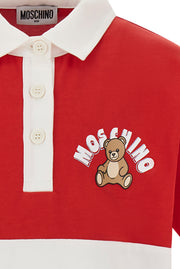 Moschino Striped Red Polo Buttons Dress