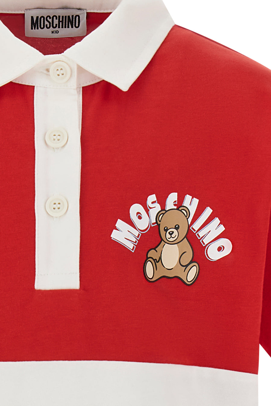 Moschino Striped Red Polo Buttons Dress