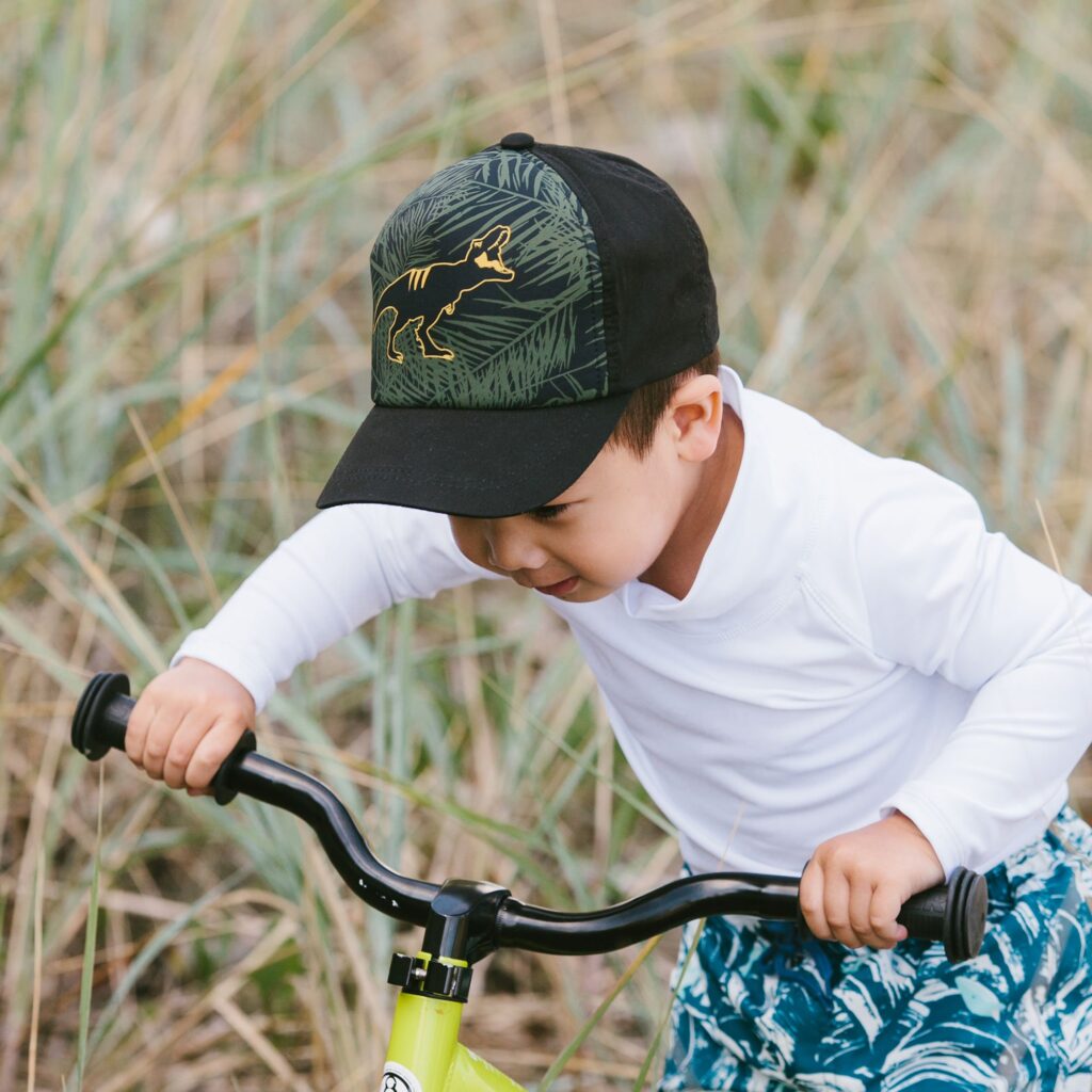 Jan & Jul T-Rex | Kids UV Baseball Caps