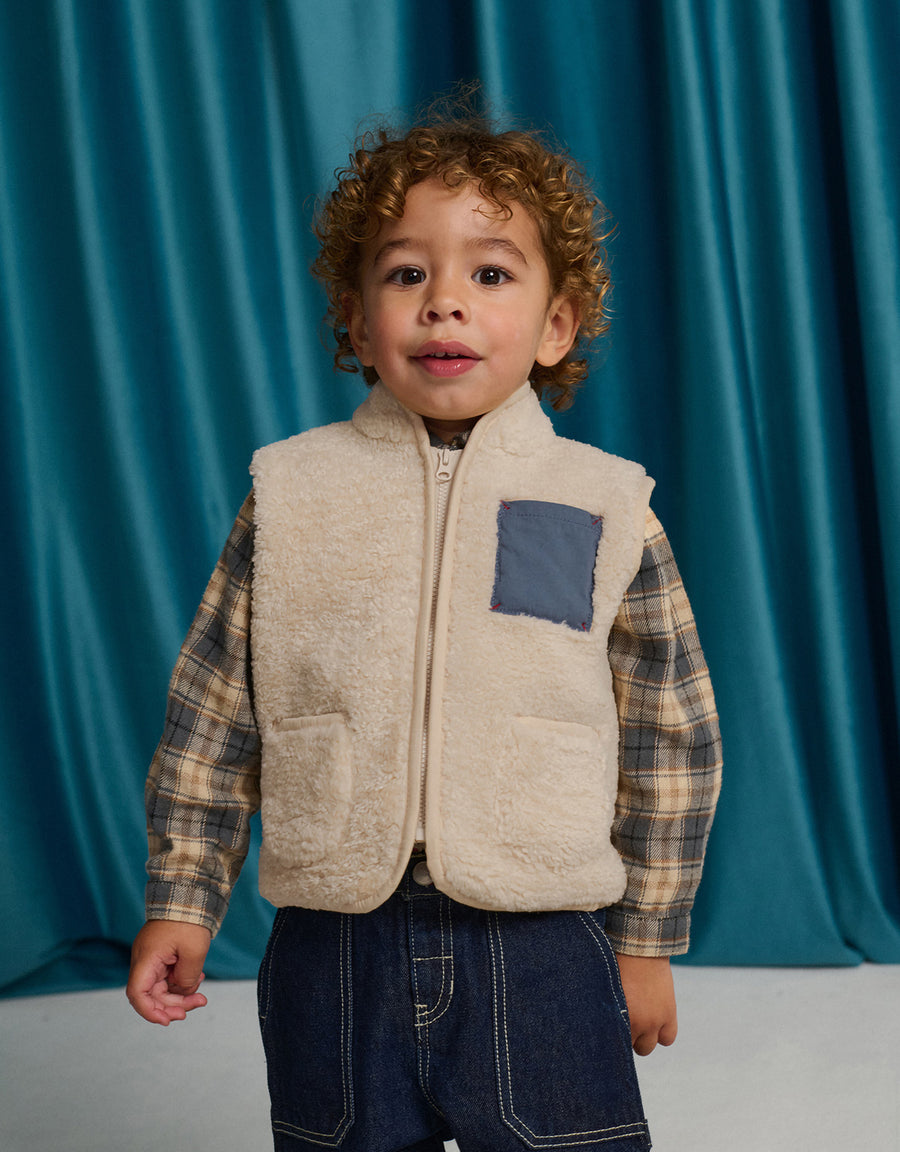 Gingersnaps Baby Orazio Sherpa Vest with Pocket