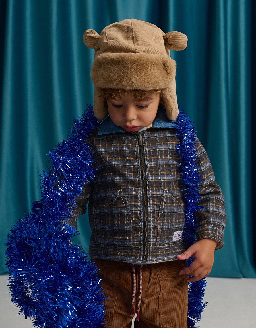 Gingersnaps Anthony Reversible Jacket in Plaid and Sherpa