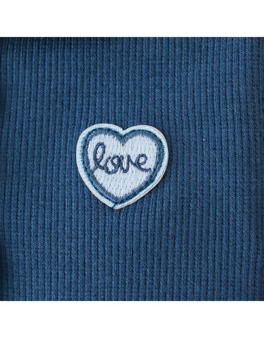 Gingersnaps Baby Geraldine Ribbled Tee with Collar Blue