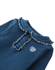 Gingersnaps Baby Geraldine Ribbled Tee with Collar Blue