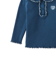 Gingersnaps Baby Geraldine Ribbled Tee with Collar Blue