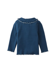 Gingersnaps Baby Geraldine Ribbled Tee with Collar Blue