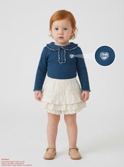 Gingersnaps Baby Geraldine Ribbled Tee with Collar Blue