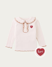 Gingersnaps Baby Geraldine Ribbled Tee with Collar Offwhite