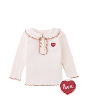Gingersnaps Baby Geraldine Ribbled Tee with Collar Offwhite