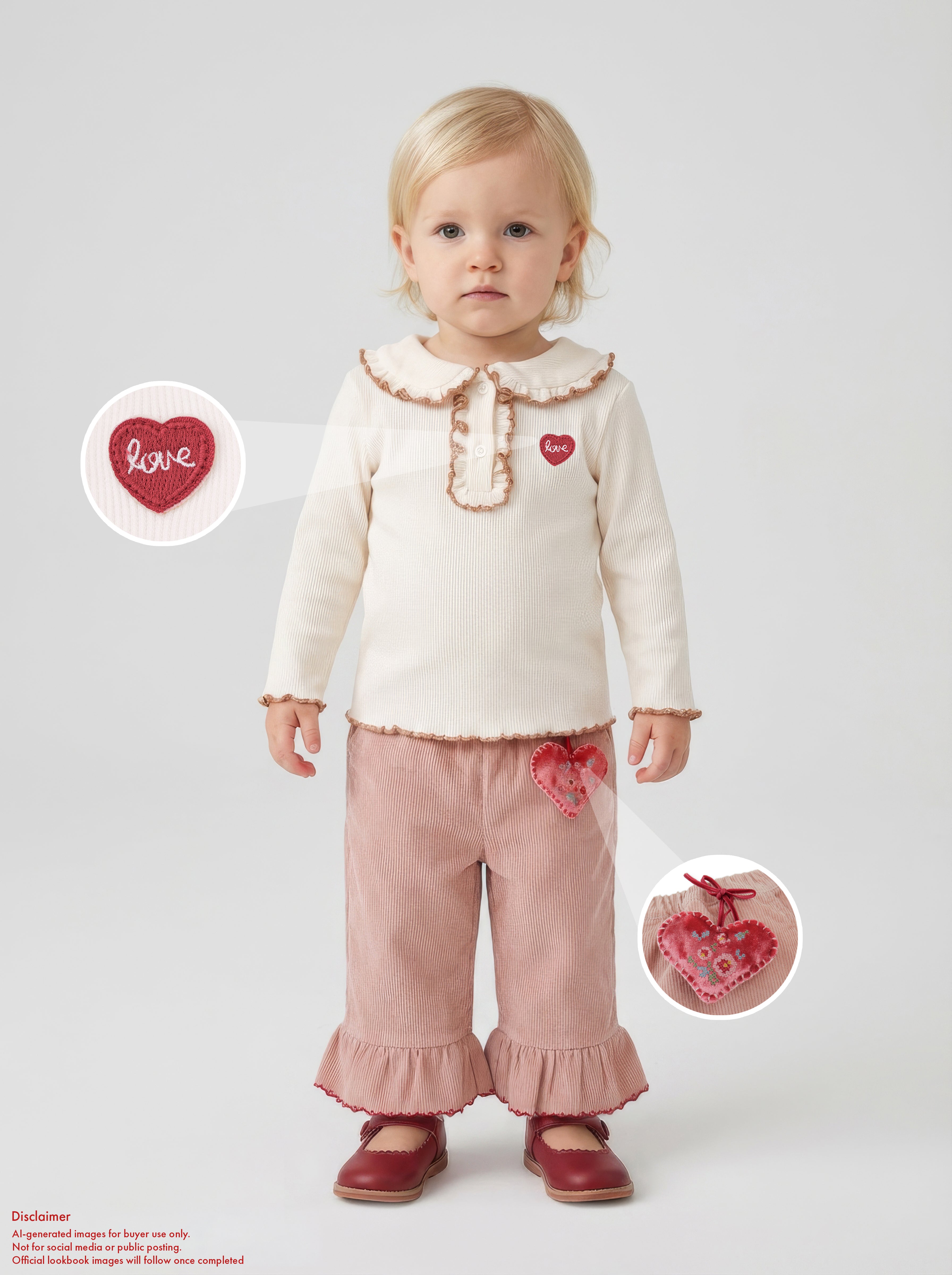 Gingersnaps Baby Geraldine Ribbled Tee with Collar Offwhite