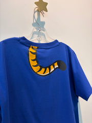 Kenzo Kids Blue Organic Cotton Tiger Print T-Shirt