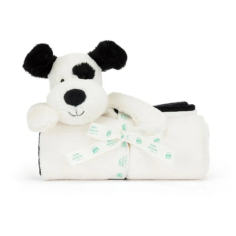 Jellycat Bashful Black & Cream Puppy Blankie