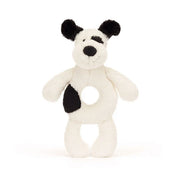 Jellycat Bashful Black and Cream Puppy Ring Rattle