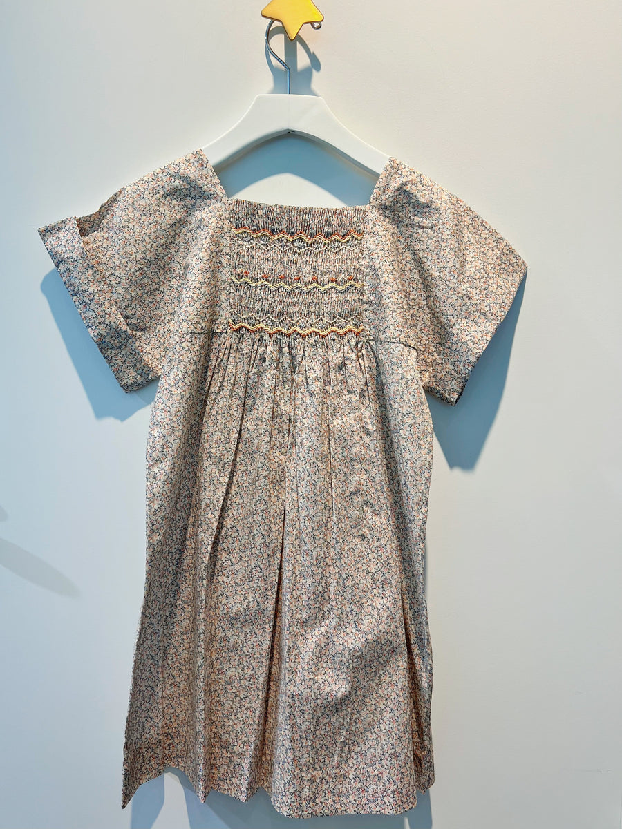 Bonpoint Paysanne Smocked Dress pink