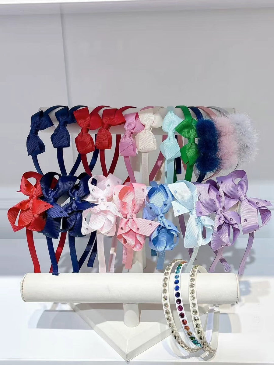Olilia Designs headband with medium bow and Swarovski crystals