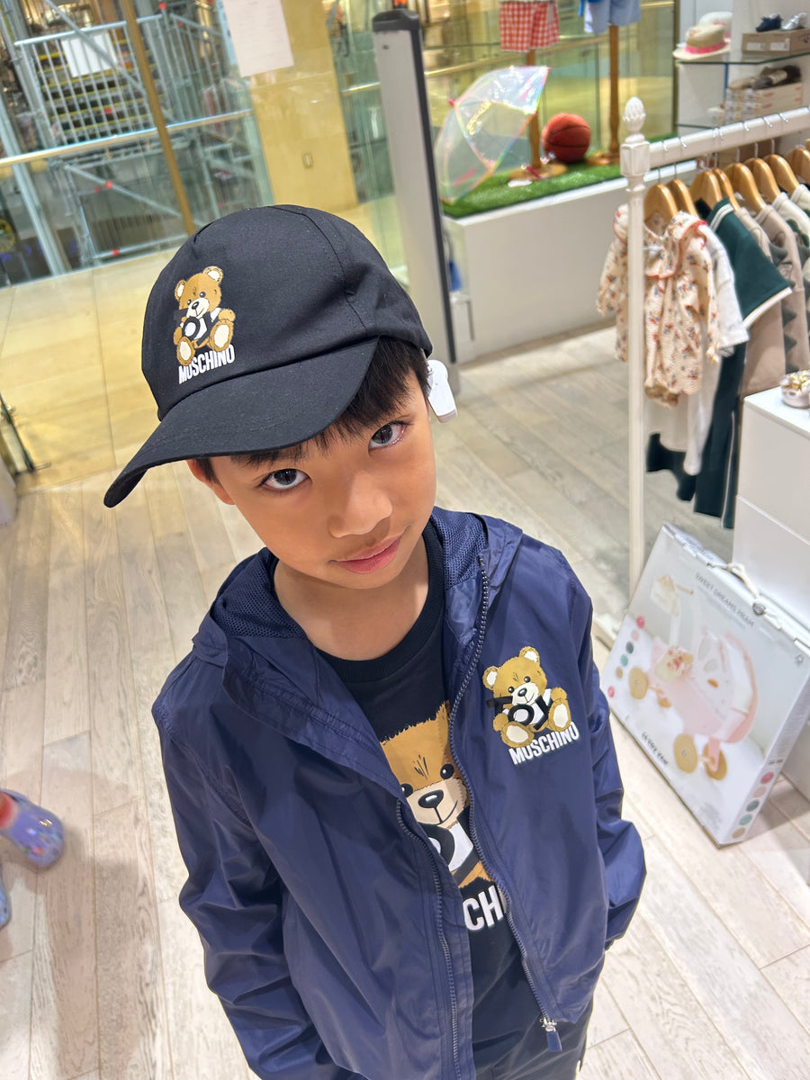 Moschino teddy logo print cotton cap