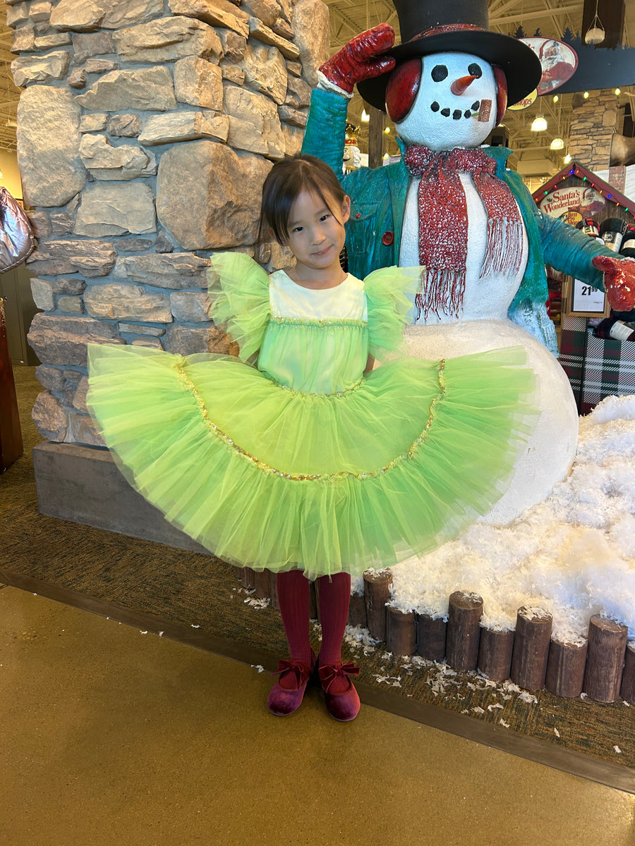 Billieblush Green Tulle Ruffle Dress