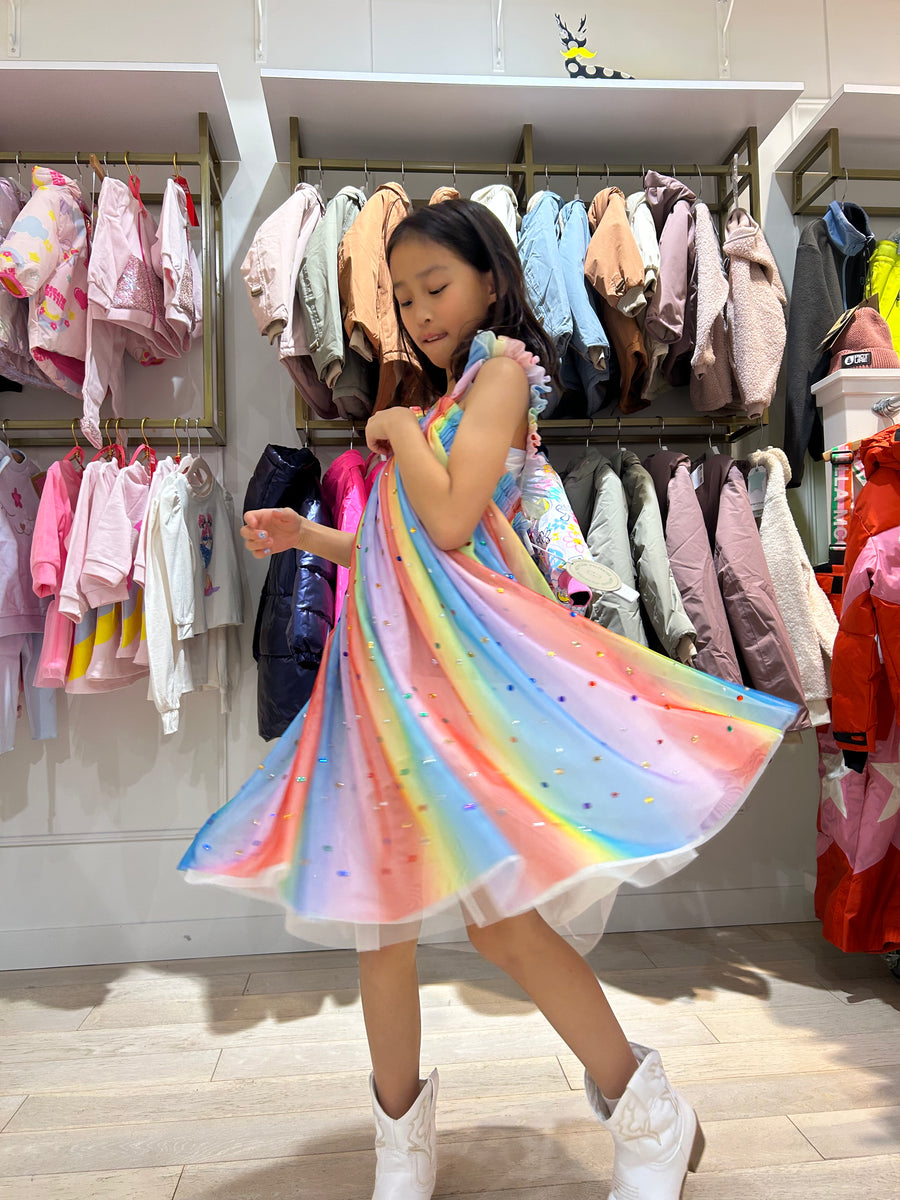 Stella McCartney Girls Rainbow Tulle Strappy Dress