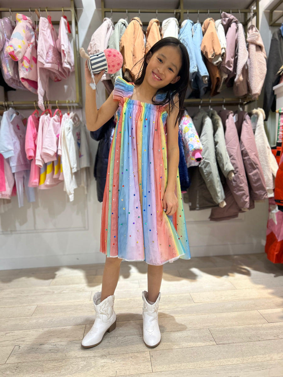 Stella McCartney Girls Rainbow Tulle Strappy Dress