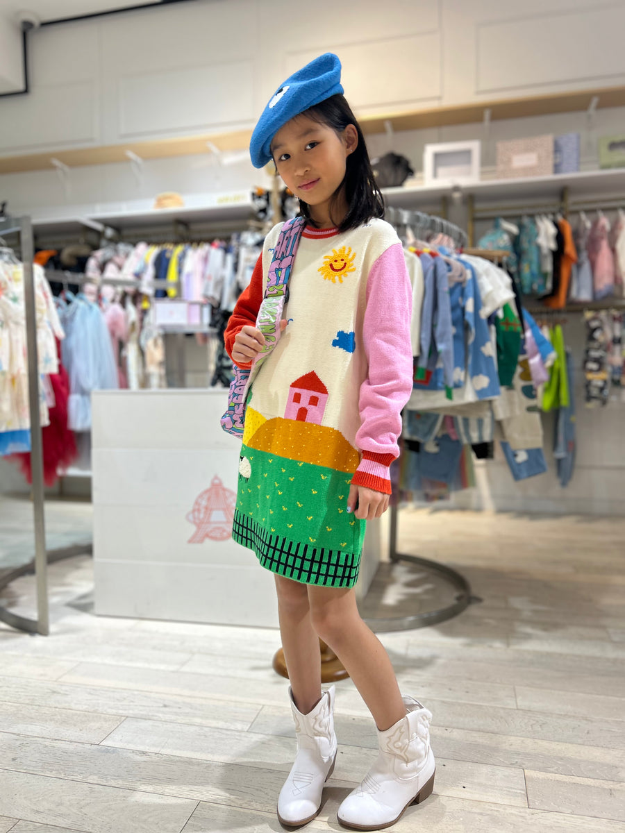 Stella McCartney Girls Farmyard Graphic Knitted Dress – Enfance Stella McCartney Girls Farmyard Graphic Knitted Dress – Enfance