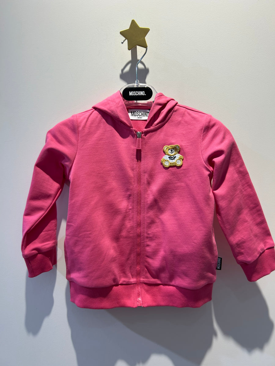 Moschino Baby Zip Up Bear Hooded Sweat Set with Bear Patch