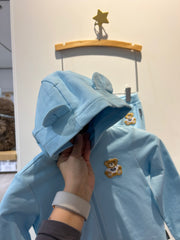 Moschino Baby Zip Up Bear Hooded Sweat Set with Bear Patch