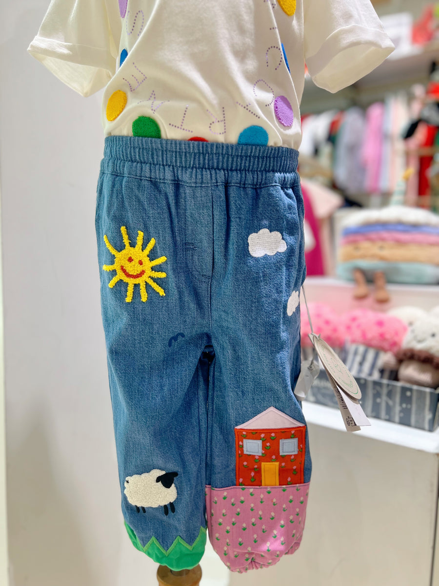Stella McCartney Baby Girls Blue Denim Farm Trousers