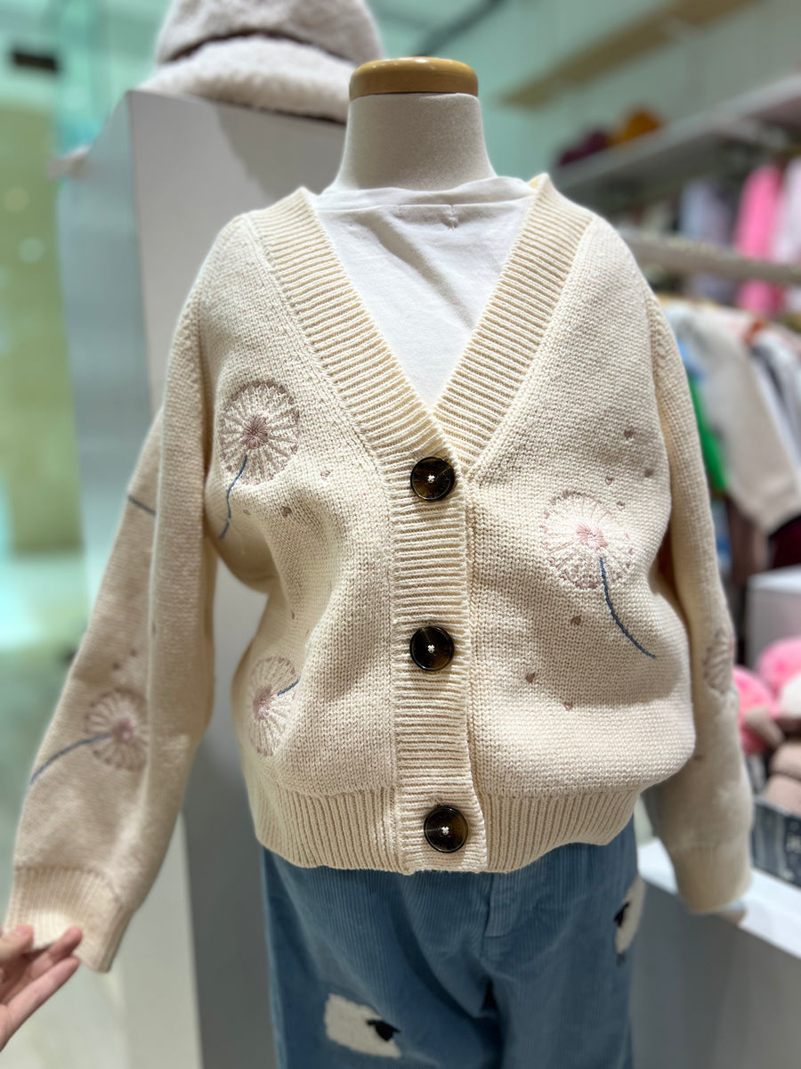 STELLA MCCARTNEY KIDS Girls Ivory Cotton Dandelion Cardigan