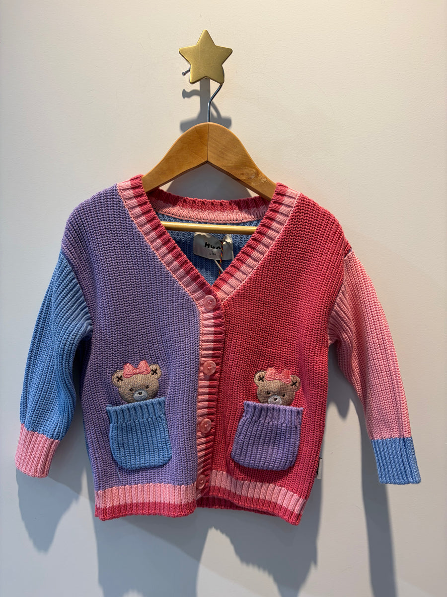 Huxbaby COLOUR BLOCK PEEKABOO HUXETTE CARDI