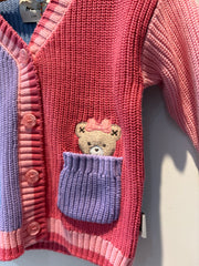 Huxbaby COLOUR BLOCK PEEKABOO HUXETTE CARDI