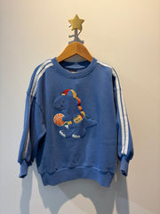 Huxbaby BALLER DINO SPORTY STRIPE SWEATSHIRT
