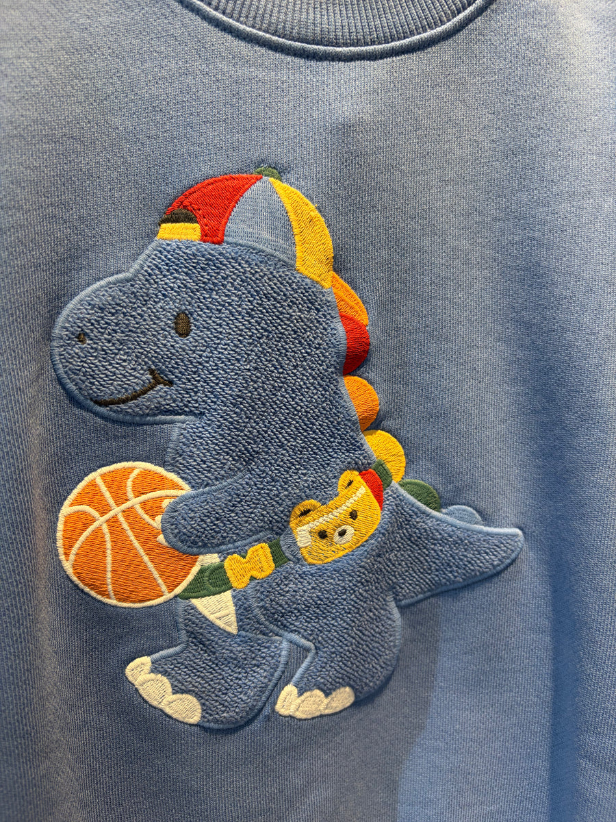 Huxbaby BALLER DINO SPORTY STRIPE SWEATSHIRT