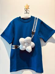 The Marc Jacobs Kids Blue flower-patch short-sleeve dress
