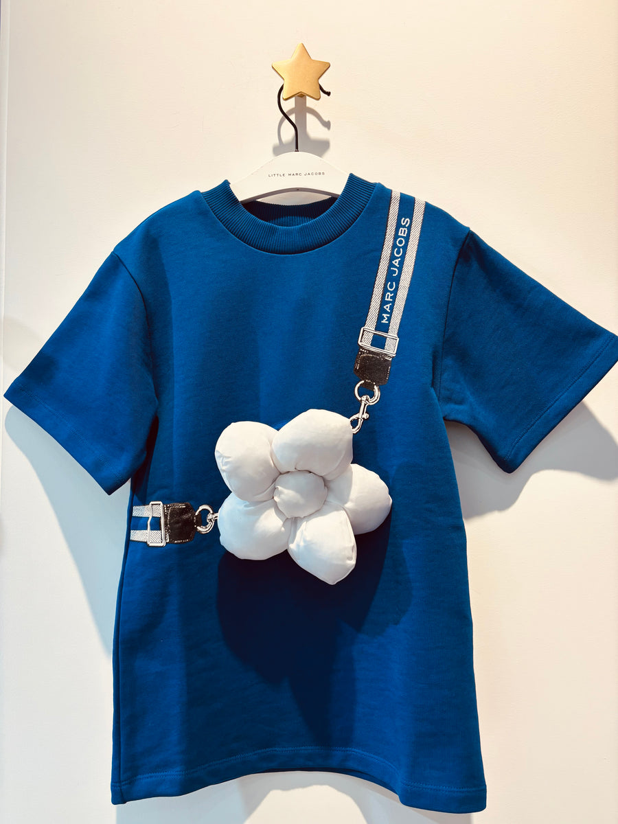 The Marc Jacobs Kids Blue flower-patch short-sleeve dress